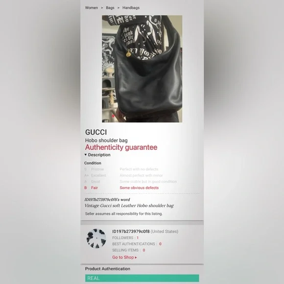 Authentic Vintage Gucci Black soft Leather hobo shoulder bag ❌90% OFF SALE❌ - Picture 5 of 17